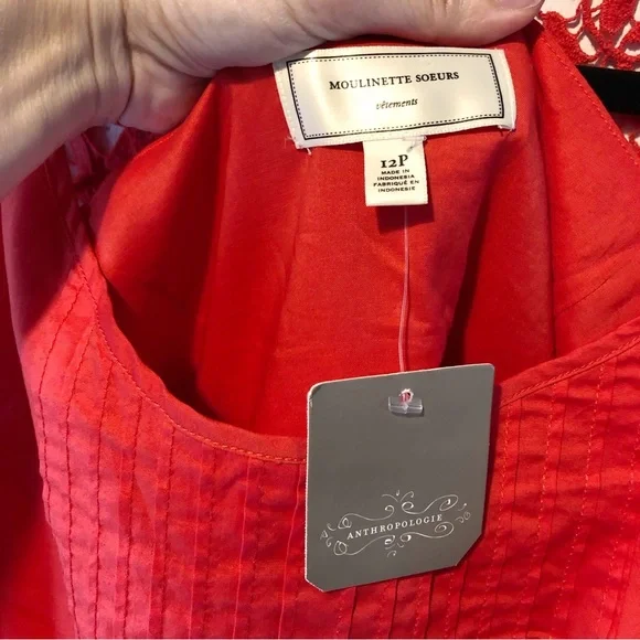 NWT Anthropologie Moulinette Soeurs The Sweet Enticement Dress Size 12P - Picture 8 of 10